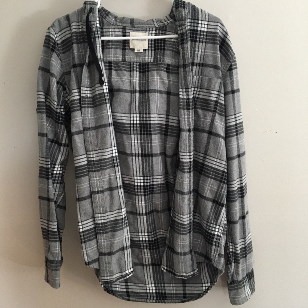 American eagle grey flannel with hood